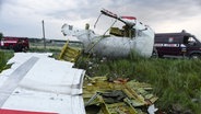 Wrackteile der Boeing 777 des Fluges MH17 der Malaysia Airlines, die am 17. Juli 2014 beim Flug über Donetzsk in der Ukraine abgeschossen wurde und abgestürzt ist. © picture alliance / dpa | Alyona Zykina Foto:  Alyona Zykina
