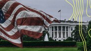 Das Weiße Haus mit wehender US-Flagge. © picture alliance Foto: valentyn semenov