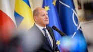 Bundeskanzler Olaf Scholz (SPD) spricht beim Nato-Ostseegipfel zu den Medienvertretern. Thema des Gipfels ist Sicherheit im Ostsee-Raum und Maßnahmen zur Sicherung der kritischen Unterwasser-Infrastruktur. © picture alliance/dpa | Kay Nietfeld Foto: Kay Nietfeld