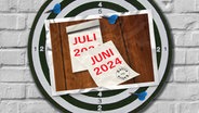 Ein Bild zeigt einen Abriss-Kalender, von dem das Monatsblatt Juni abfällt. Darunter wird Juni 2024 sichtbar. © picture alliance / imageBROKER 