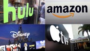 Eine Montage aus vier Anbieterlogos von Streamingdiensten: hulu, amazon, Disney, apple TV © dpa picture alliance Foto: Niels Wenstedt