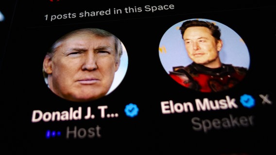 Donald Trump und Elon Musk auf der Plattform X © picture alliance / ZUMAPRESS.com | Andre M. Chang Foto: Andre M. Chang