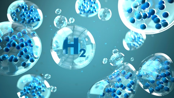 Verschieden große Blasen mit Wasserstoffmolekülen © picture-alliance/Zoonar Foto: Alexander Limbach