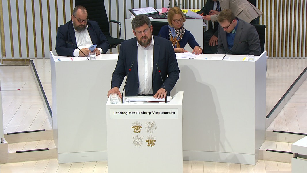 Der SPD-Politiker Julian Barlen im Landtag