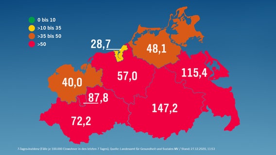 Corona incidence map from December 27th  