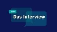 Der Schriftzug "NDR MV Das Interview" in Weiß auf blauem Hintergrund. © NDR 