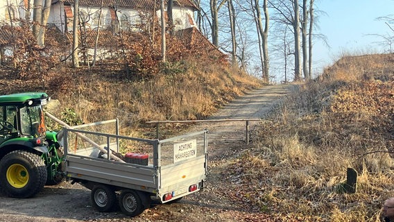 Ein Schlagbaum versperrt den Weg zur Uferkante. © Amt Mönchgut-Granitz 