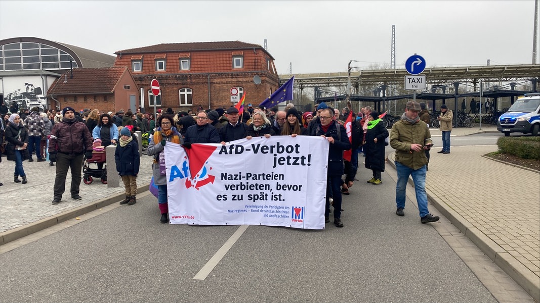 Demonstration gegen AfD in Wismar