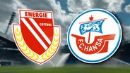 Die Logos der Fußballverein FC Energie Cottbus und FC Hansa Rostock © NDR 