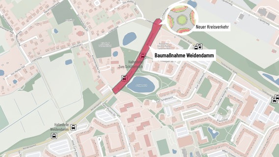 Der Weidendamm Toitenwinkel wird grundhaft saniert © Rostocker Gesellschaft für Stadterneuerung, Stadtentwicklung und Wohnungsbau mbH 