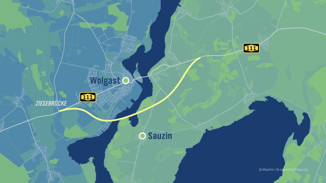 Wolgast: B 111 ab  8.00 Uhr halbseitig gesperrt.