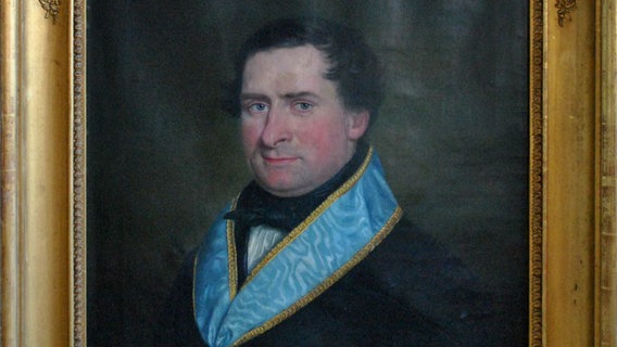 Ein Gemälde was als Raubkunst gilt. Ernst von Haselberg - Dr. med. Reg.- und Medinzinalrat, um 1850, Künstler: Karl Wilhelm Rinck © STRALSUND MUSEUM 