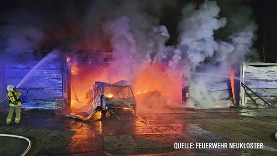 Brand Feuerwehrtechnische Zentrale Warin © Feuerwehr Neukloster Foto: Feuerwehr Neukloster