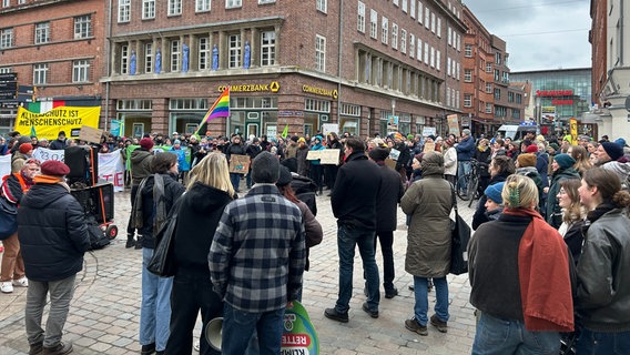 Etwa 300 Teilnehmer ziehen bei einer "Fridays for Future"-Demonstration für mehr Klimaschutz durch die Schweriner Innenstadt. © NDR Foto: Mirko Bock