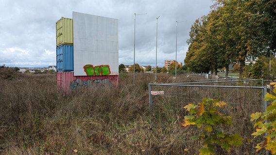 Eine überwucherte Fläche an der Ludwigsluster Chaussee in Schwerin. Hier ist ein Einkaufszentrum geplant. © Christoph Loose 