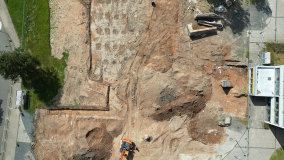 Eine Ausgrabungsstätte in Duderstadt aufgenommen von einer Drohne. © Landkreis Göttingen 