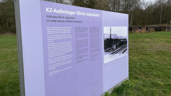 Informationstafel zum KZ-Außenlager Ellrich-Juliushütte. © NDR Foto: Michael Brandt