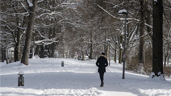 There is snow in Göttingen.  © dpa-Bildfunk Photo: Swen Pförtner