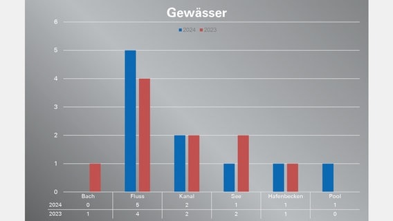 Das Bild zeigt eine Grafik zu den Badetoten in Hamburg. © DLRG 