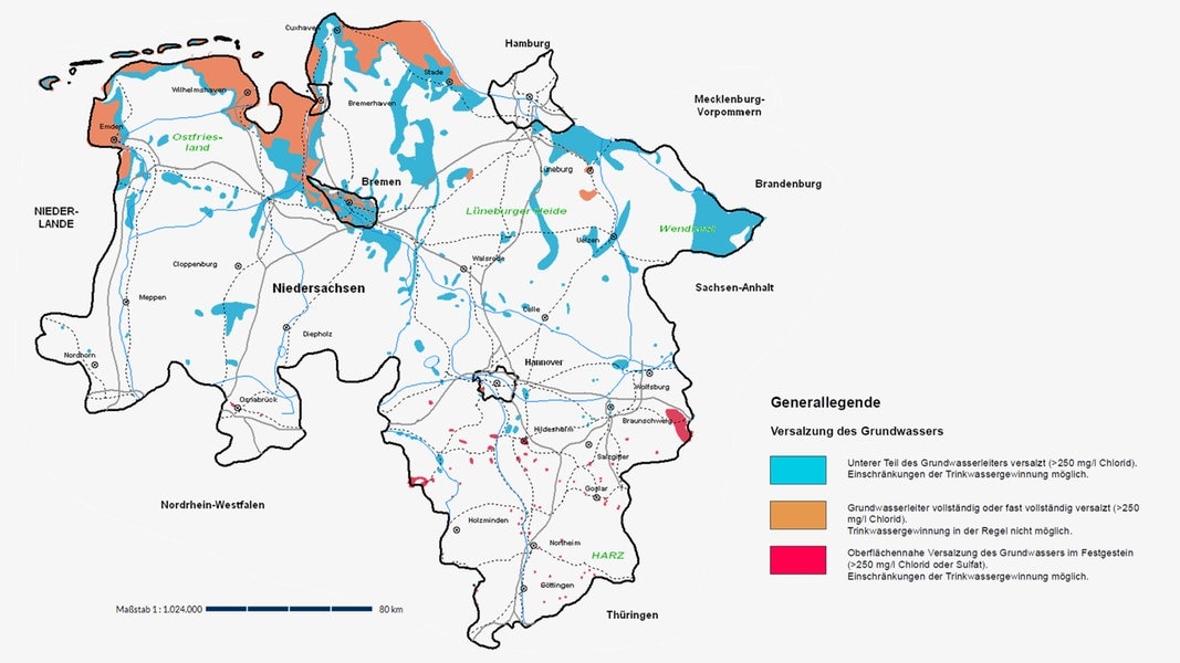 Grundwasserversalzung in Niedersachsen | NDR.de - Service