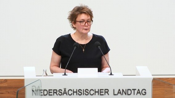 Daniela Behrens (SPD), Lower Saxony's Minister of Health, speaks in the state parliament in Hanover.  © NDR 