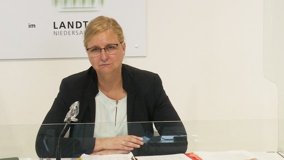 Claudia Schröder from the Corona crisis team speaks during a press conference.  © NDR 