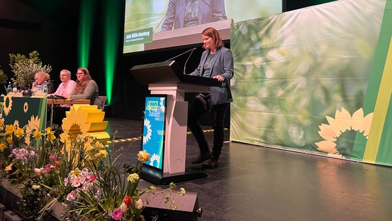 Julia Willie Hamburg (Grüne) spricht beim Parteitag der Grünen in Celle. © NDR Foto: Jule Lampe