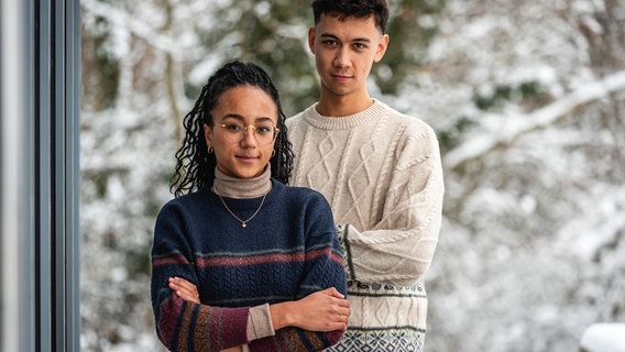 Rukia Soubbotina und David Christner, Mitglieder des Landesvorstands der Grünen Jugend Niedersachsen. © Florian Semmler Foto: Florian Semmler