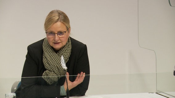 Claudia Schröder from the Corona crisis team speaks at a press conference.  © NDR 