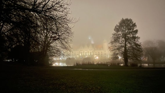 Blick vom Maschpark auf das Neue Rathaus. © NDR Foto: Marc Wichert