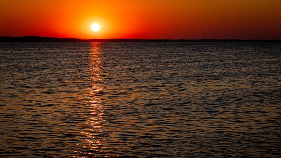 Die Sonne geht über dem Steinhuder Meer auf. © dpa Foto: Moritz Frankenberg