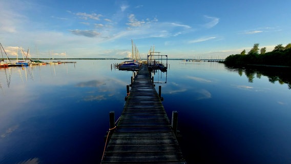 Ein Steg am Steinhuder Meer in Mardorf. © NDR Foto: Frank Gohla