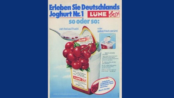 Ein altes Werbeposter für den Joghurt Lünebest. © Hochwald Foods GmbH 