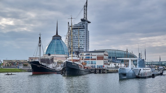 Im Museumshafen in Bremerhaven liegen mehrere Schiffe, die Gäste bestaunen können. © Deutsches Schiffahrtsmuseum Foto: Niels Hollmeier