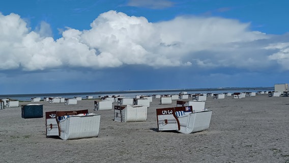 Strandkörbe stehen am Strand vom Harlesiel. © NDR Foto: Antje Willms