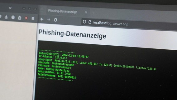 Phishing im Netz: Wenn Geschädigte ihre Daten auf gefälschten Webseiten eingeben, können Betrüger diese Daten einsammeln. © NDR Foto: Thomas Viet Dang