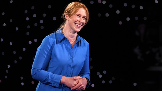 Mandy Schmidt bei der ARD-Quizshow "Gefragt gejagt". © ARD Foto: Uwe Ernst