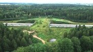 Eine Grünbrücke von oben. Sie verbindet zwei große Waldstücke. © NDR Foto: Carsten Janz