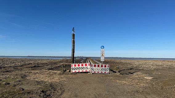 Die Baustelle am Badesteg in Schonüll. © Stadt Husum 