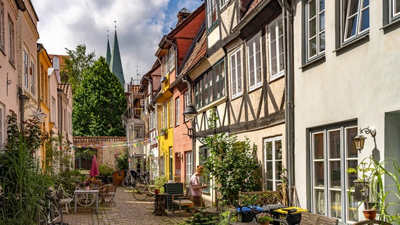 Eine Gasse in der Altstadt von der Hansestadt Lübeck © picture alliance / Peter Schickert Foto: Peter Schickert