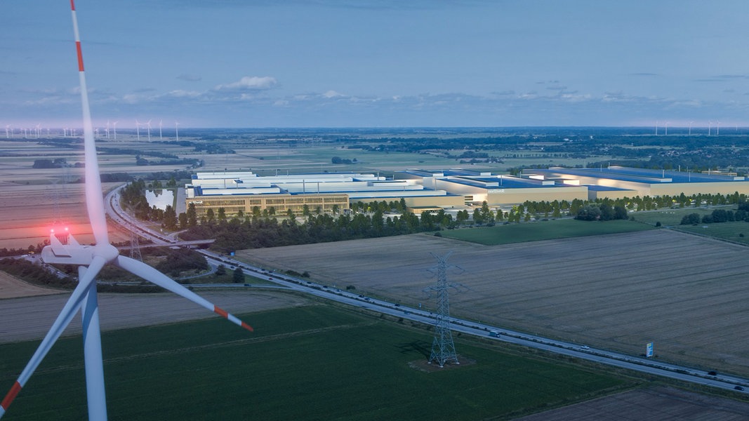 Northvolt Visualisierung der Batteriefabrik in Heide.