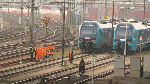 Die Züg in Kiel stehen aufgrund einer Oberleitungsstörung still. © NDR Foto: Daniel Friedrichs