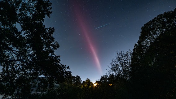 Polarlichter am Nachthimmel über Wassersleben © Benjamin Nolte Foto: Benjamin Nolte