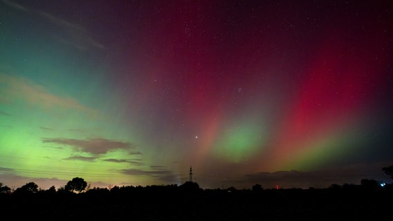 Polarlichter über Wassersleben. © Blaulichtreporter Foto: Benjamin Nolte