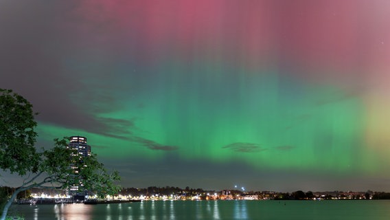 Polarlichter über Schleswig. © Christiane Heggemann Foto: Christiane Heggemann