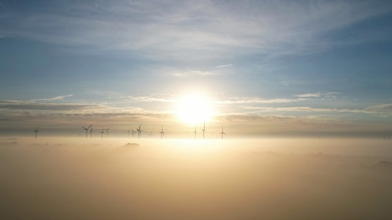 Die Sonne geht hinter einer Nebelwand auf. © Helma Johannsen Foto: Helma Johannsen