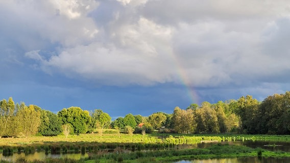 Ein Regenbogen über dem Gut Wittmoldt. © Jörg von Gartzen Foto: Jörg von Gartzen