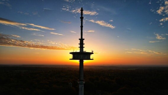 Ein Sonnenaufgang hoch über dem Bunksberg, fotografiert mit einer drohne. © Jens Borchardt Foto: Jens Borchardt