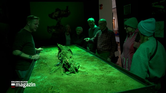 Ein Modell eines versunkenen U-Bootes liegt auf einem Tisch © NDR Foto: NDR Screenshot