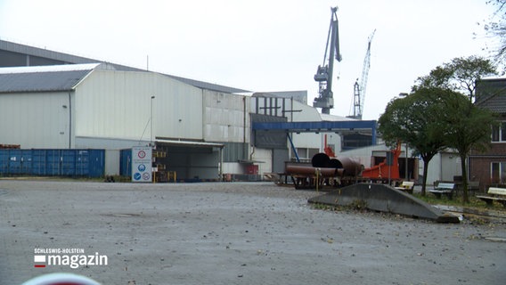 Das verlassene Gelände der FSG Werft in Flensburg © NDR Foto: NDR Screenshot